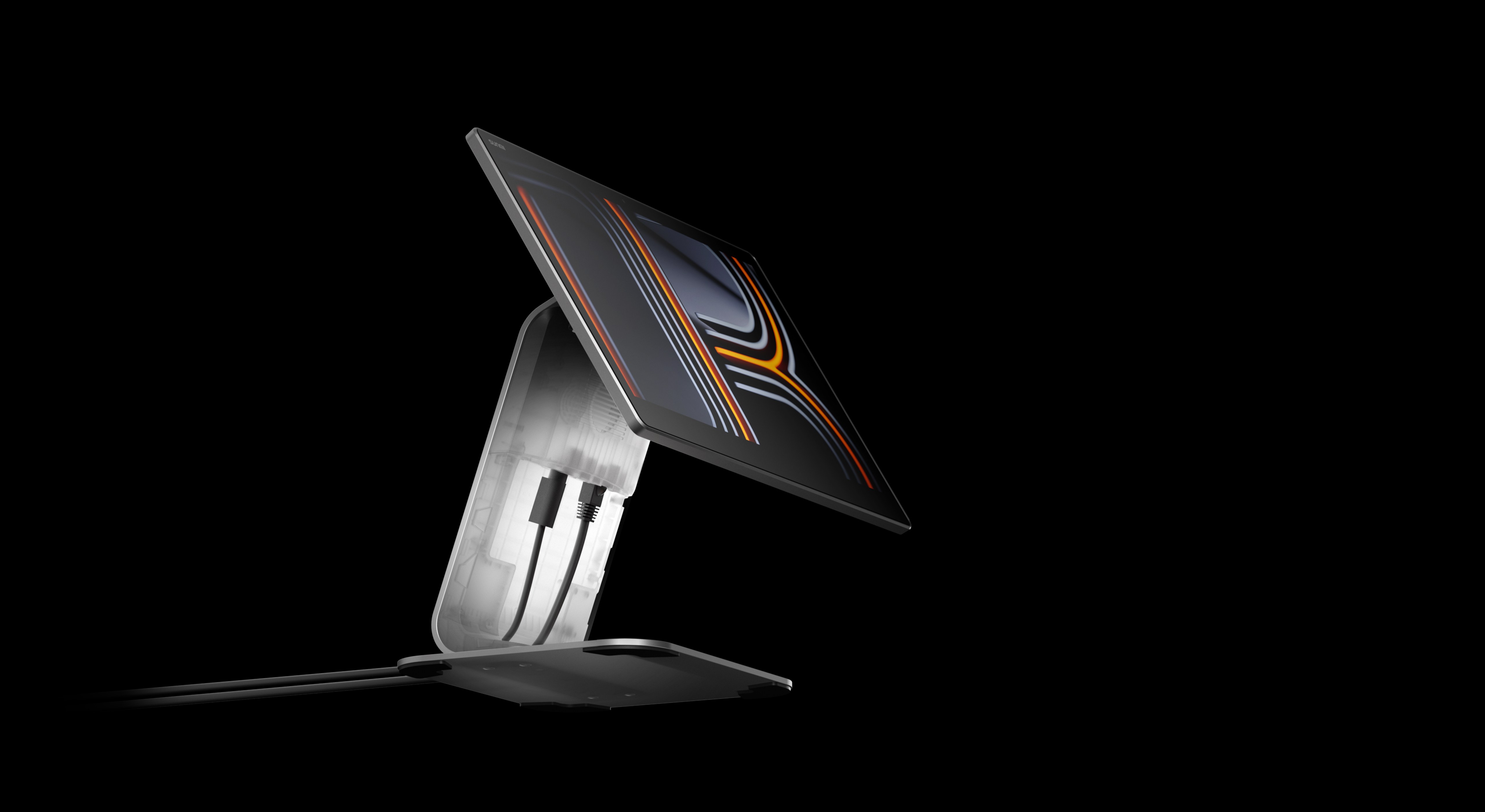 Side profile of the Sunmi D3 showing the concealed cable design